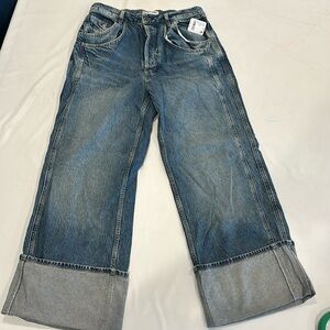 Free People Final Countdown Low Rise Cuffed Boyfriend Jeans